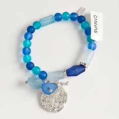 New Canvas Sea-themed Beads Charms Stretch Bracelet Chic Women Vacation Jewelry