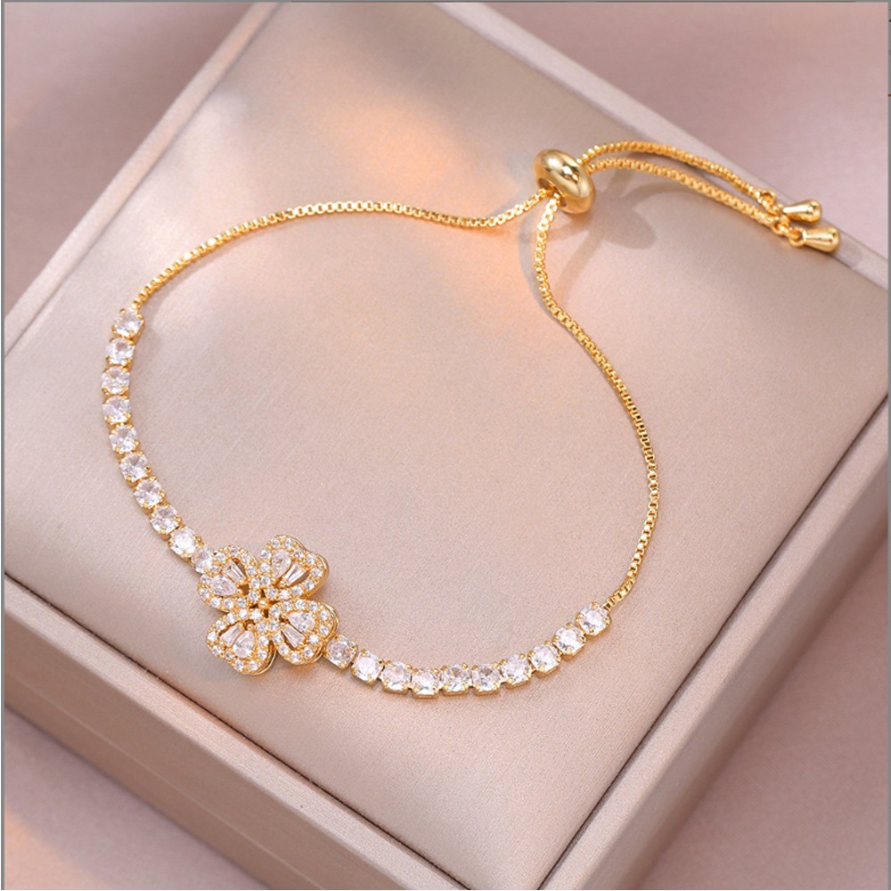 Women Infinity Heart Bracelet White Gold Plated CZ Adjustable Metal Jewelry Gift gallery