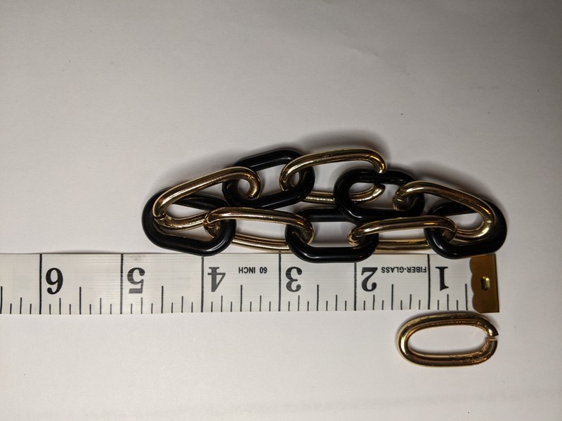 Fashion Costume Jewelry Chain Black and Gold With Extra Adjust Chain Link gallery