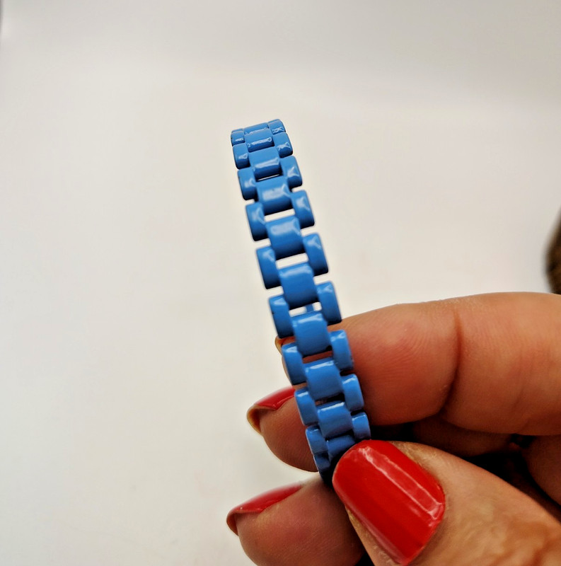 By Alexa Rae Melania Clara Blue Adjustable Rectangle Link Bracelet Bangle Cuff gallery