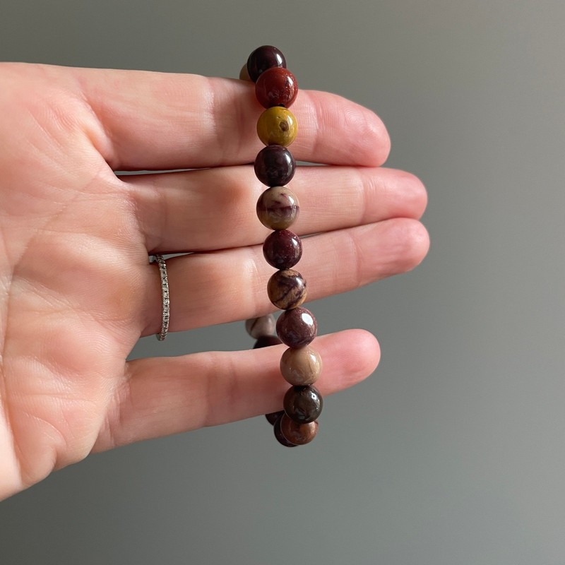 Stone Beaded Stretch Bracelet Purple Brown Power Beads Chunky Early 2000s gallery