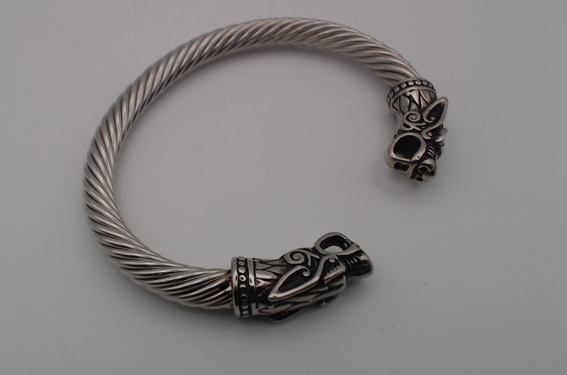 Fenrir Wolf Viking Arm Ring Bracelet (Metal) Used - Read Description gallery