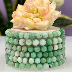 Wholesale 6 Pcs 6mm Chrysoprase Stretch Bracelet Natural Crystal Healing 7.5”