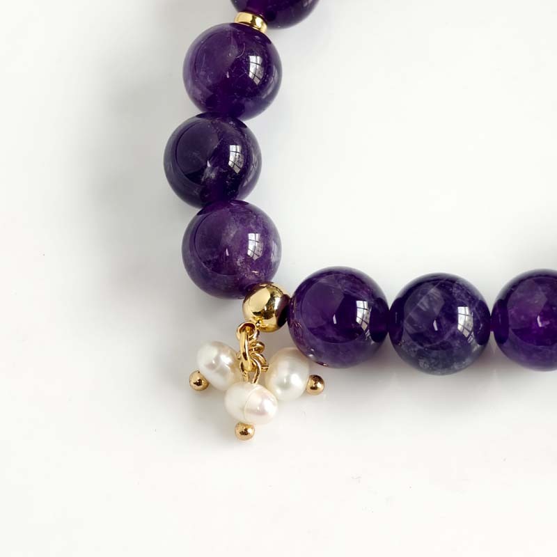 Banana Republic Amethyst Bead Stretch Bracelet Women Party Vacation Jewelry Gift gallery