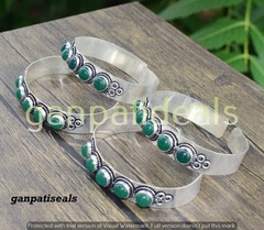 Green Onyx Gemstone Bangles 100pcs Wholesale Lots 925 Silver Plated Jewelry