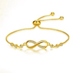 Factory Hot Selling Alloy Metal Chain Inlaid with Water Diamond Bracelet