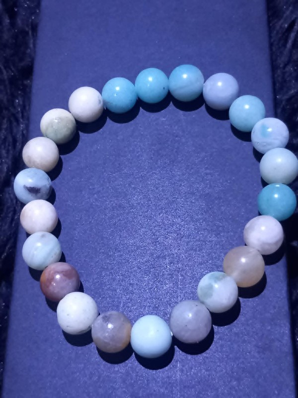Natural Amazonite Bracelet with Mixed Gemstones | Morganite Beryl Jasper Agate gallery