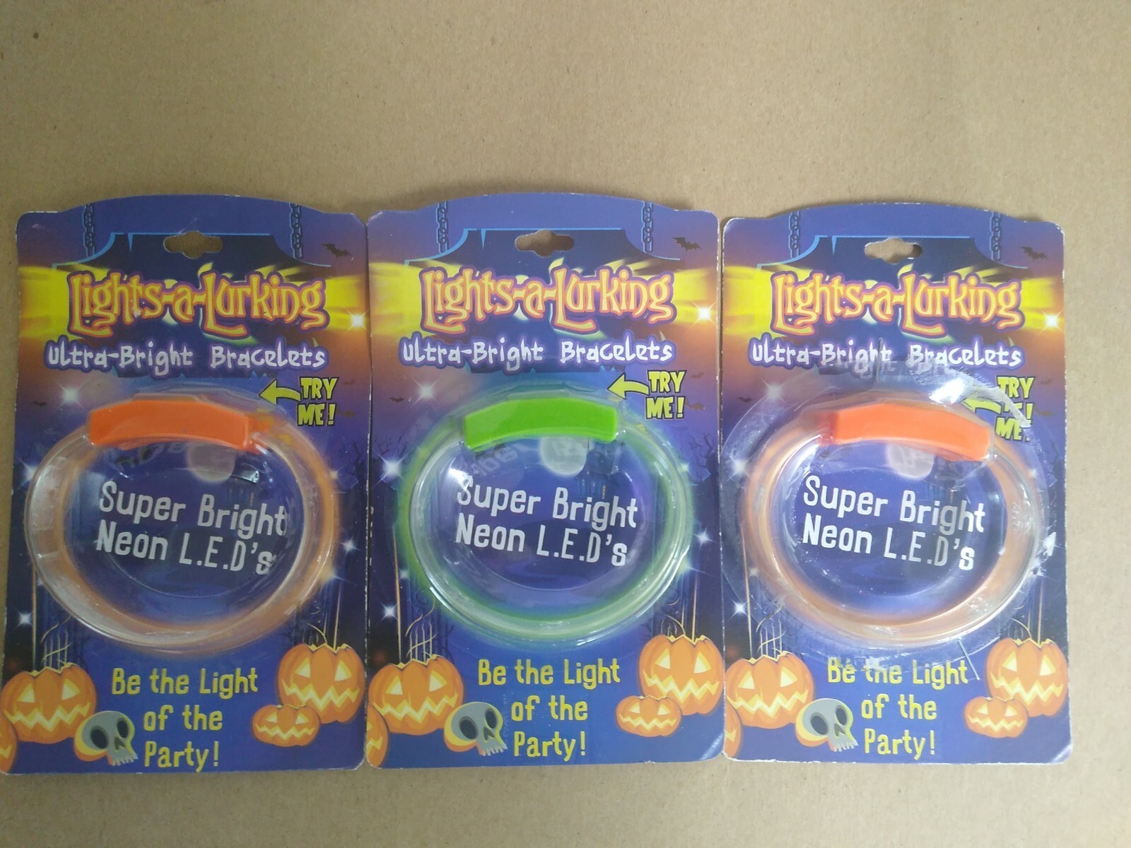 Children Safety LED Halloween Bracelet Super Bright Neon Bat Pumpkin and Spider gallery