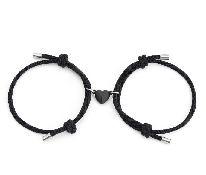 2Pcs Heart Couple Bracelet Set Magnetic Love Matching Magnet Relationship Rope gallery