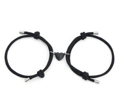 2Pcs Heart Couple Bracelet Set Magnetic Love Matching Magnet Relationship Rope