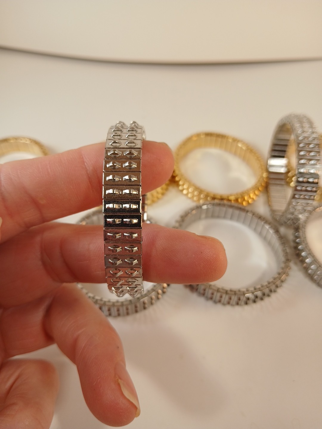 Bracelet Conponet Stretch 4 Gold And 6 Silver Plated With Multiple Loops For... gallery