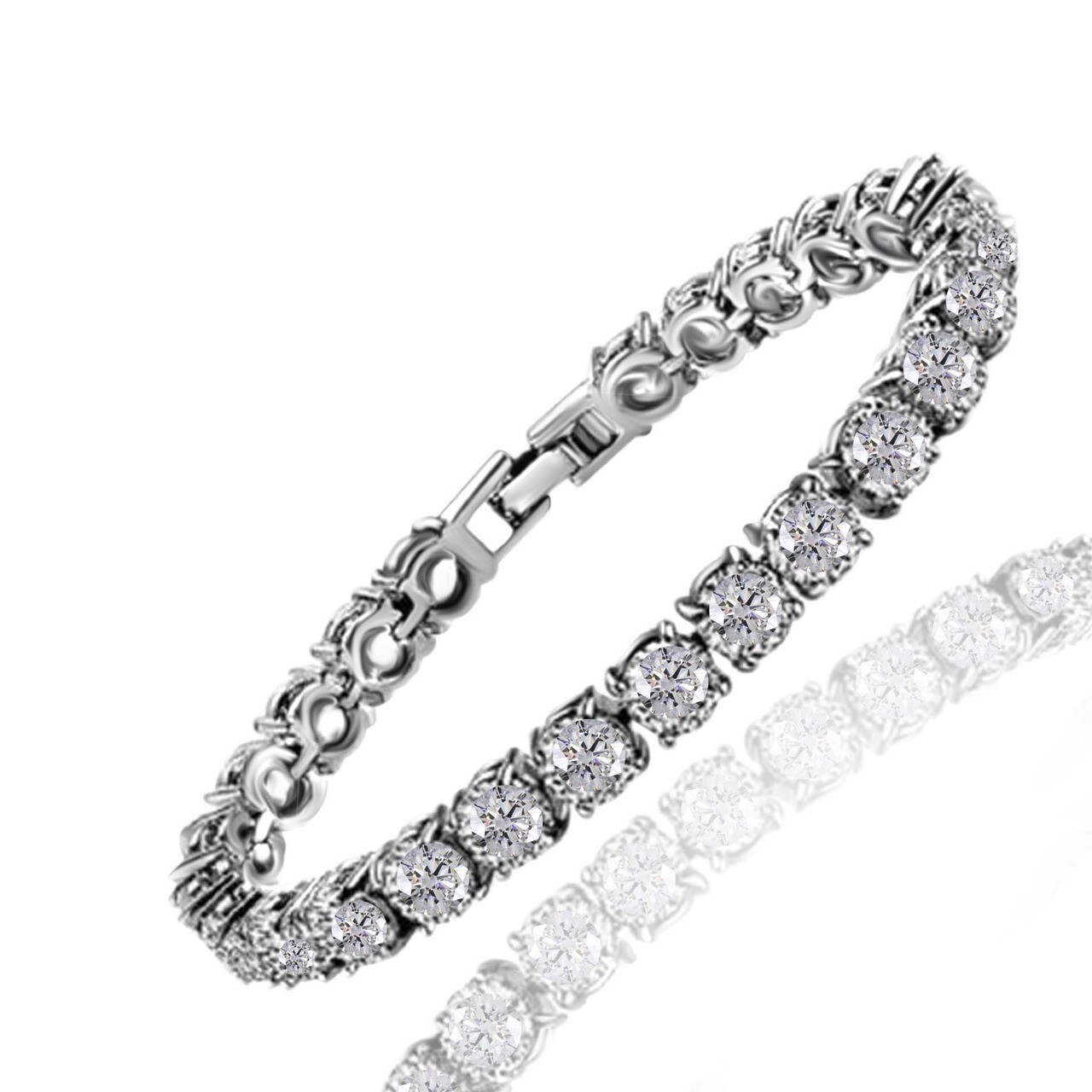 Simulated Diamond Bracelets For Girl 1CT/Piece Sterling Silver Jewelry Round gallery