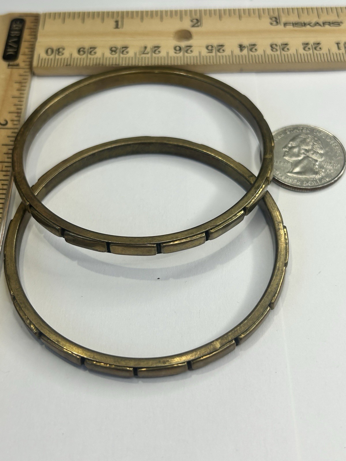 Vintage bronze Stackable Bangle Bracelets Lot of 2 gallery