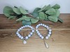 LOVEthirteen Blue Lace Agate Bracelet 2-Stack — Gold & Silver Waterfall Chain gallery