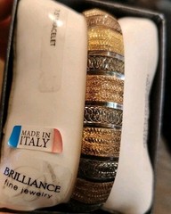 BRILLIANCE FINE JEWELRY Italy Sterling Silver 18kt Plated bracelet 18.81g