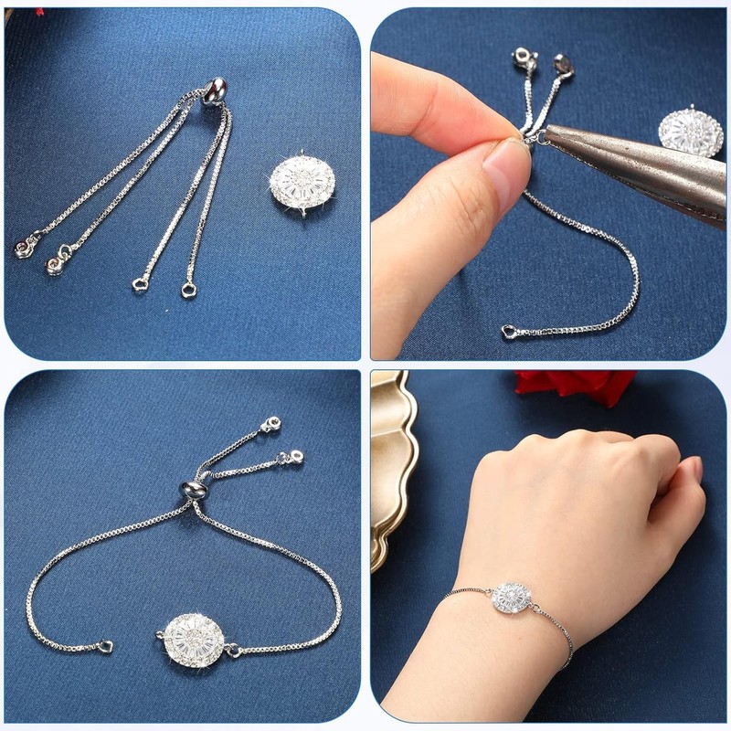 10 Pieces Adjustable Slider Bracelet for Jewelry Making Bracelet Chains for D... gallery