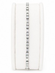 Diamonique 925 Sterling Silver Tennis Bracelet Round & Baguette CZ Box Clasp
