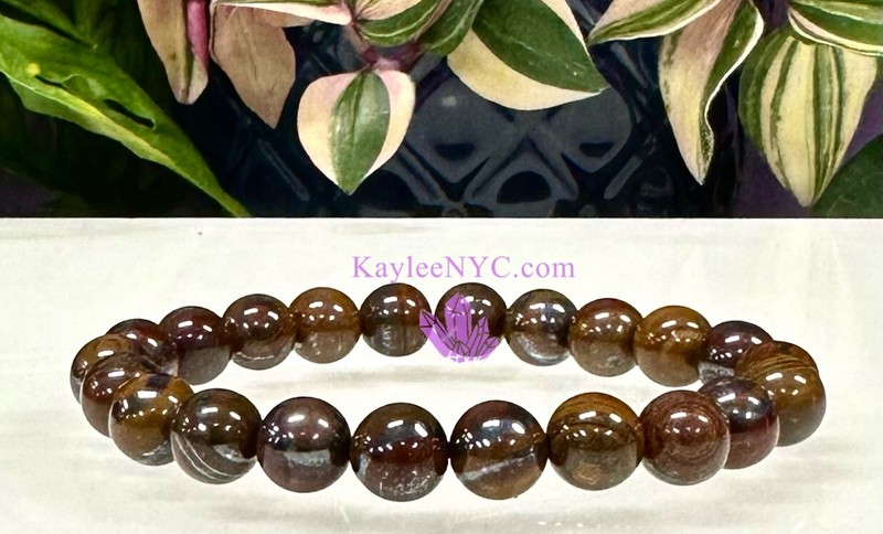Wholesale 6 Pcs Natural Tiger Iron 8mm 7.5” Crystal Healing Stretch Bracelet gallery