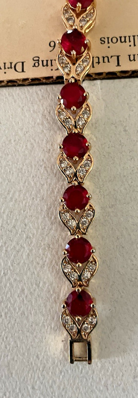 faux ruby rhinestones bracelet gold tone costume jewelry gallery