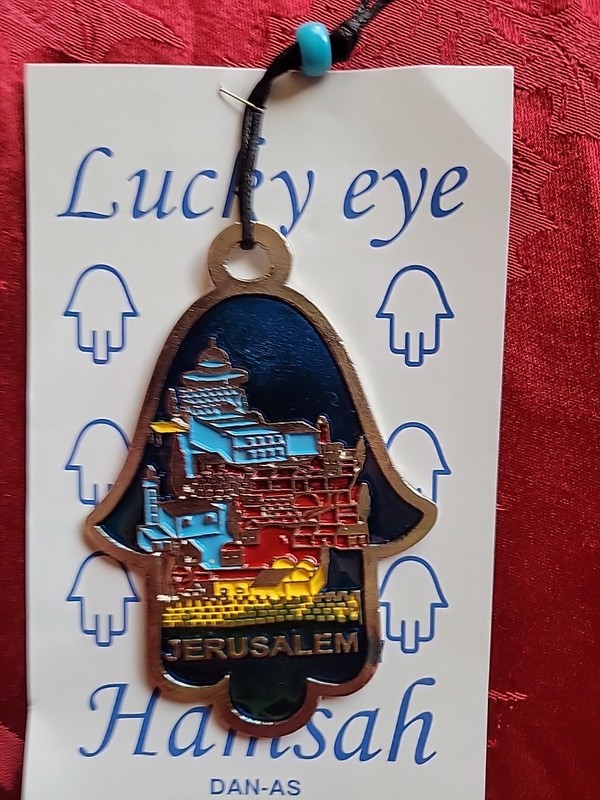 Lucky eye Hamsah Jerusalem Amulet Ornament Pendant Charm Judaism Israel gallery