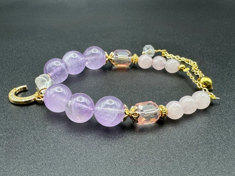 Handcrafted Rose Quartz Lavender Amethyst Pendant gallery