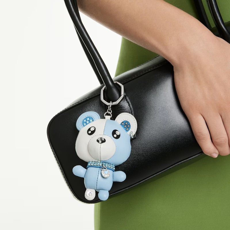 Swarovski Crystal Teddy Bag Charm, Bear, Blue, Rhodium Plated 5733771 gallery