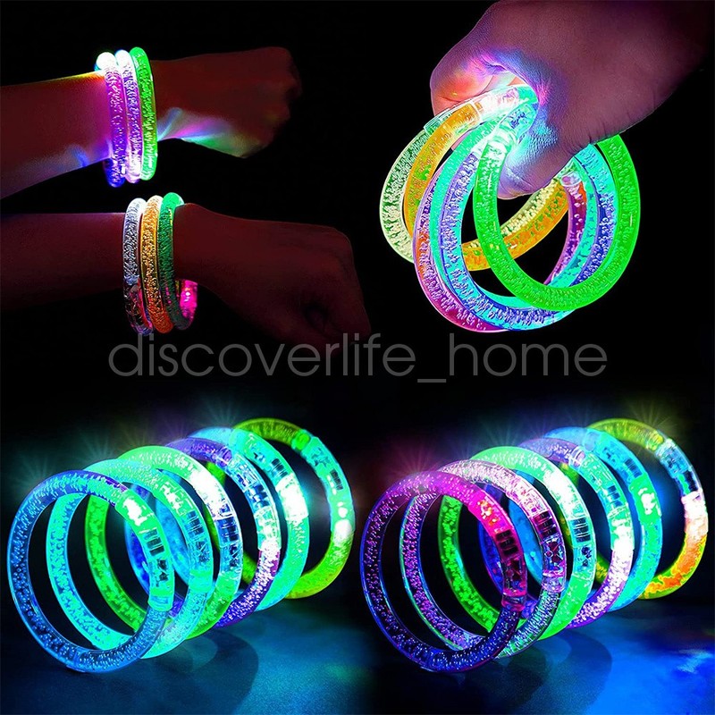 10PCS LED Light Up Flashing Glow Sticks Bracelet Wristband Party Supplies gallery
