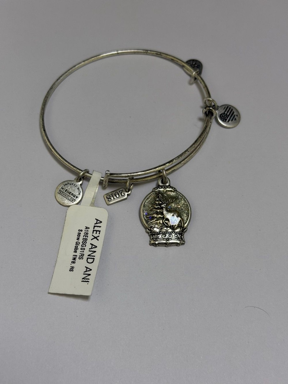 Alex and Ani Silver Snow Globe Charm Bangle Bracelet 2018 gallery