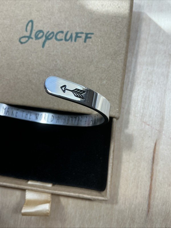 Joycuff Engraved Cuff Bracelet- You Make The World A Better Place! Encouragement gallery