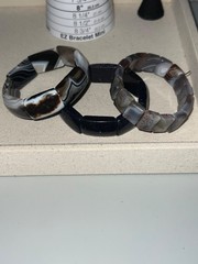 Lot of 3 Stone Stretch Bracelets (2 Botswana Agate Stone, 1 Blue Sand Stone)