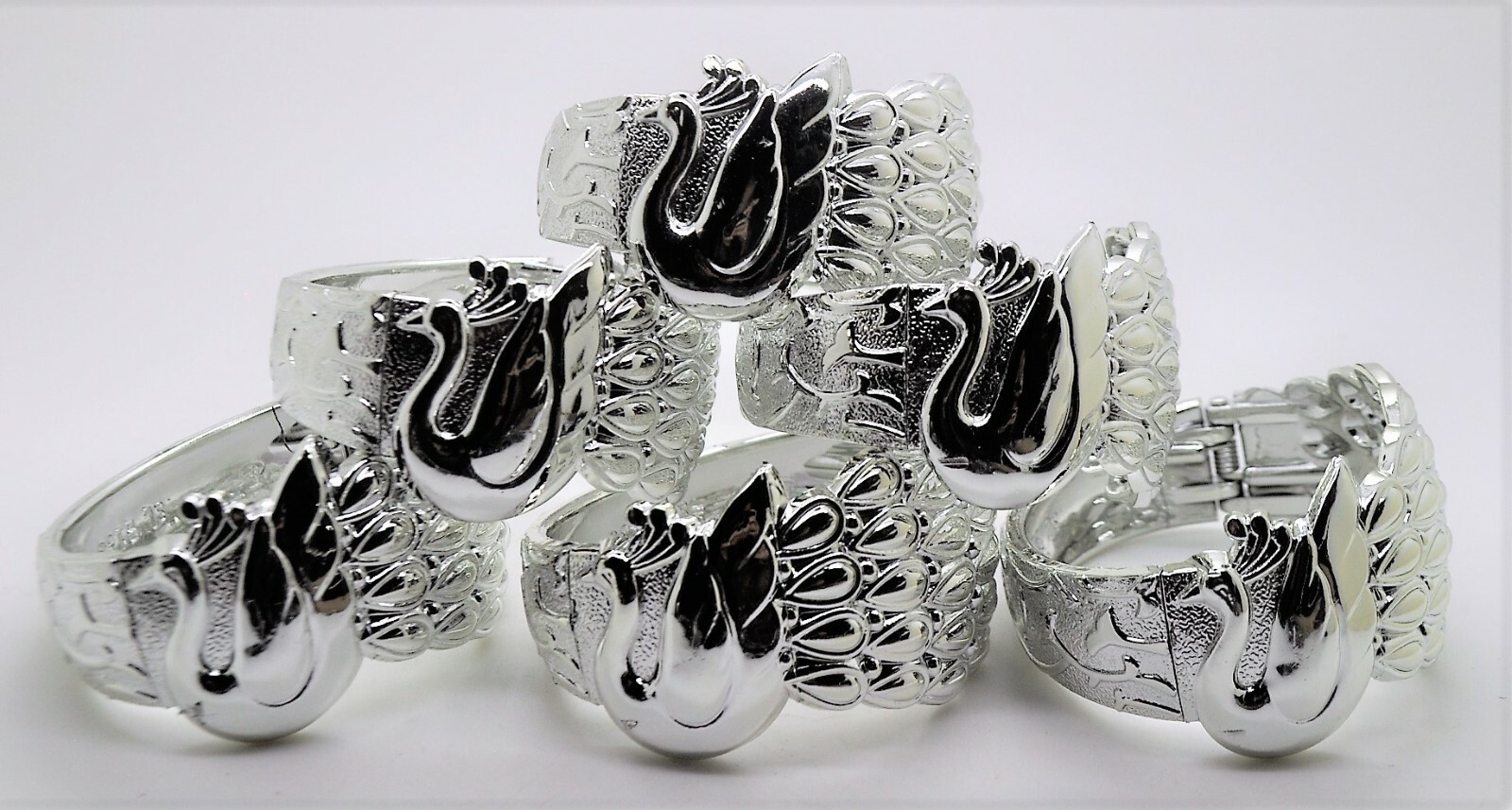 Lot 0f 6/12 silver color open bangle Bracelets style fashion jewelry wholesale gallery