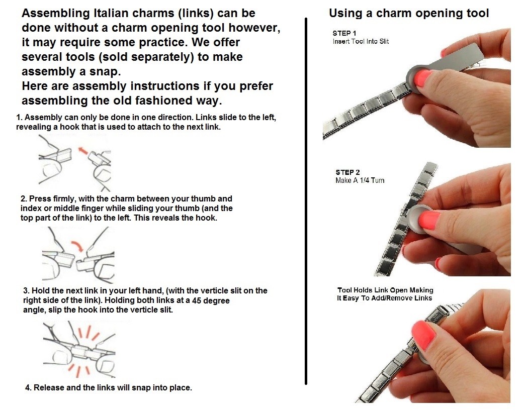 Round Stainless Steel 9mm Italian Charm Opening Tool For Starter Bracelets gallery