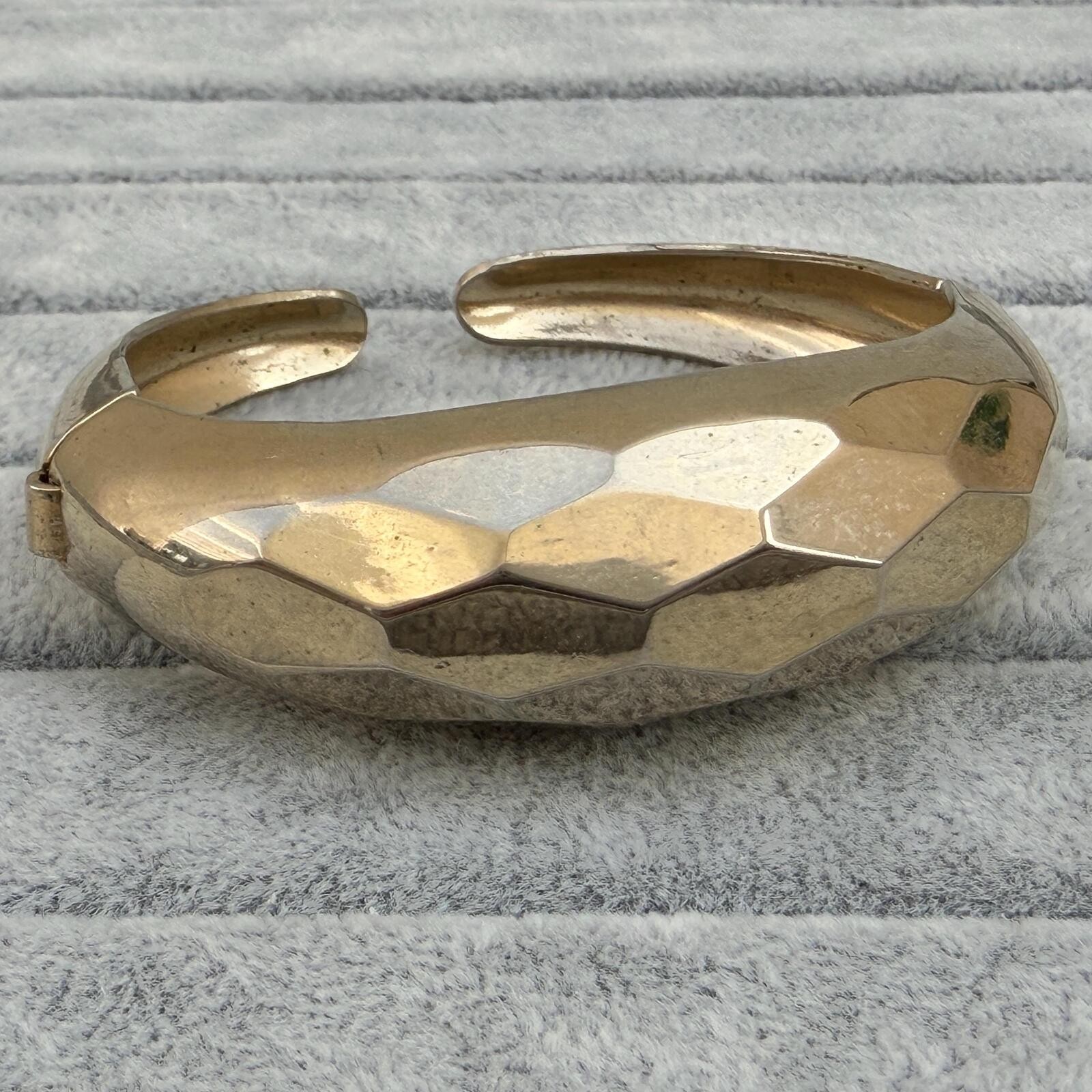 Vintage Bangle Goldtone Hinged Coro Pegasus Signed Jewellery gallery