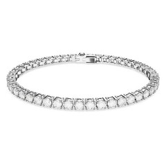 Bracelet Silver 925 Gold Tone Prong Setting Round Stackable Box Closure