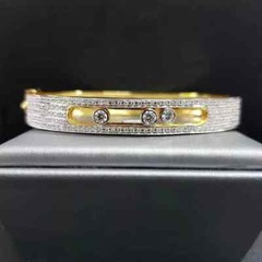 4CT Round Cut Simulated Diamond Bangle Bracelet Women’s 14K Yellow Gold Plated