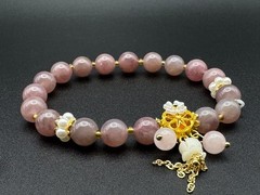 Handcrafted Lavender Rose Quartz Bracelet