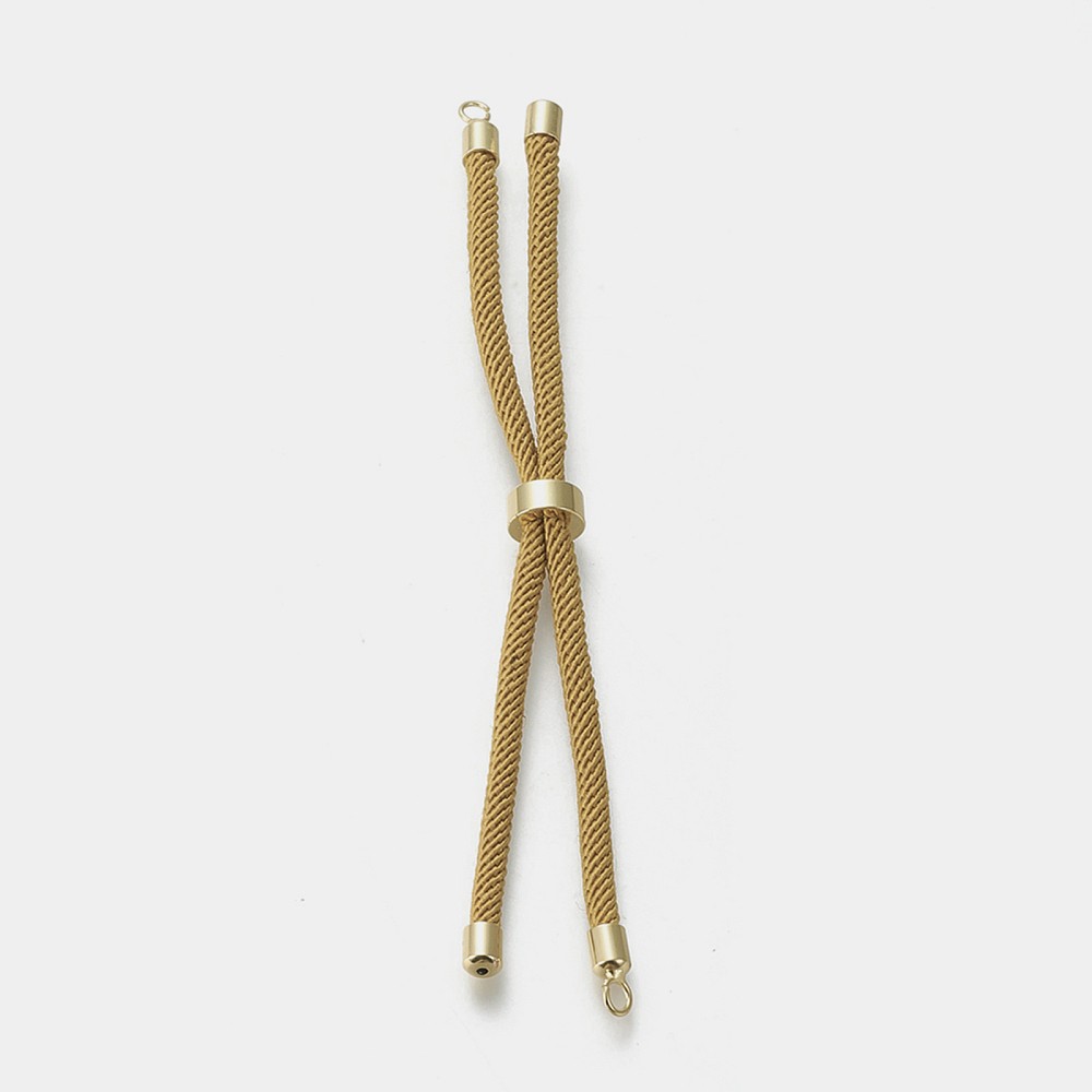 10x Darkgoldenrod Nylon Twisted Cord Bracelet Slider Findings for Bracelets DIY