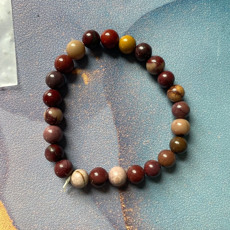 Stone Beaded Stretch Bracelet Purple Brown Power Beads Chunky Early 2000s gallery