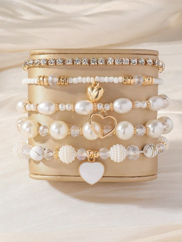 5 PCS Bohemian Stackable Beaded Bracelets Set for Women Girl Multicolor Stretch gallery