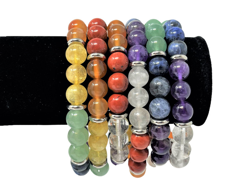 7 Chakra Bracelet: 8 mm Round Crystal Beads (7 Chakra Jewelry, Rainbow Bracelet) gallery