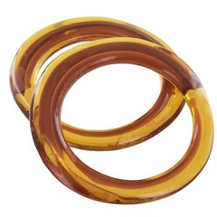 Set Of 2 Organic Asymmetrical Design Amber Topaz Brown Bangle Bracelets Womens