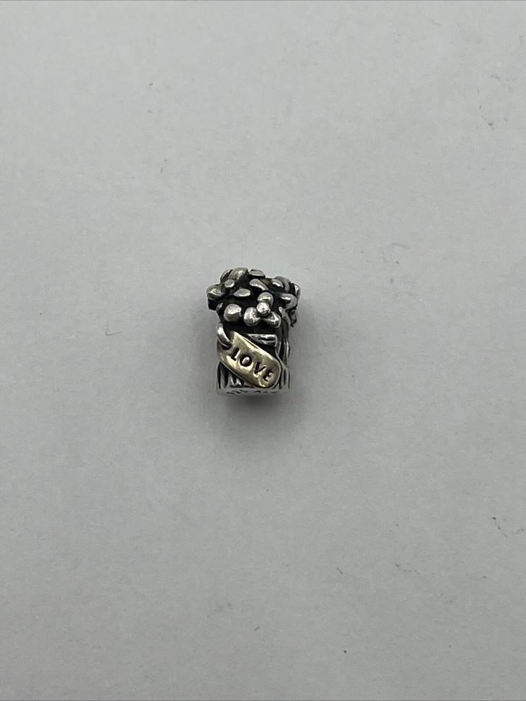 Authentic 925 ALE & 14K Pandora Love Flower Bouquet Charm