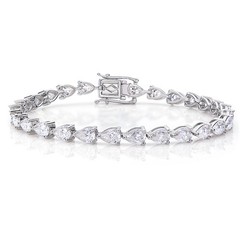 3*5mm Pear Full Moissanite Tennis Bracelet 925 Sterling Silver Pass the test