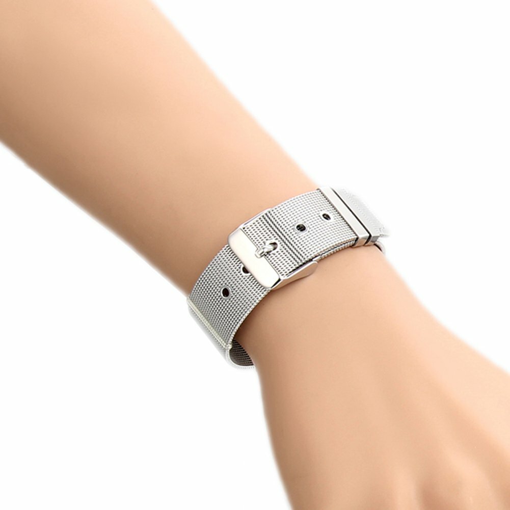 Men Adj Stainless Steel Bracelet Mesh Watch Band Wrist Chain Bangle Jewelry*18MM gallery