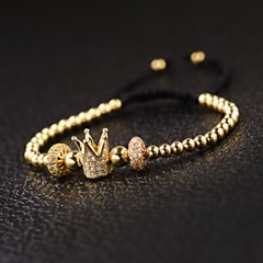Luxury Micro Pave CZ Crown Braided Adjustable Charm Bracelets Women Men’s Gifts