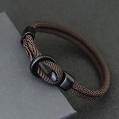 Mens Double Layer Rope Bracelet Outdoor Survival Paracord Adjustable Jewelry New