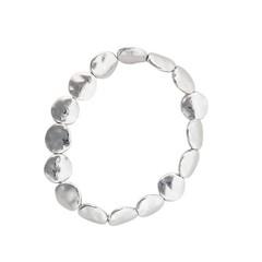 Silver Round Bead Stretch Bracelet Alloy Elastic Women’s Stack Jewelry