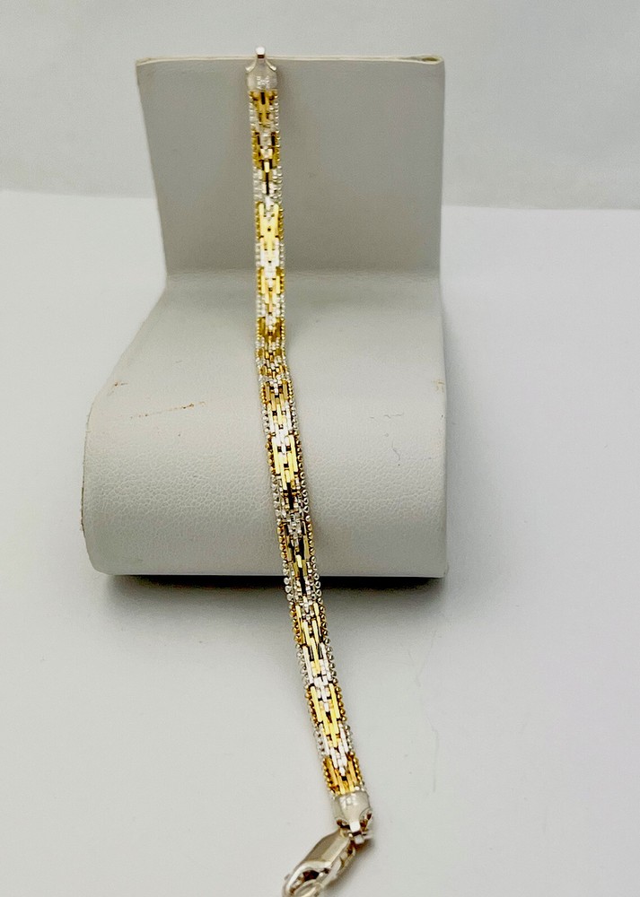 DaneCraft 24KT Gold Over 925 Sterling Silver 12 Gr Reversible Bracelet 7”