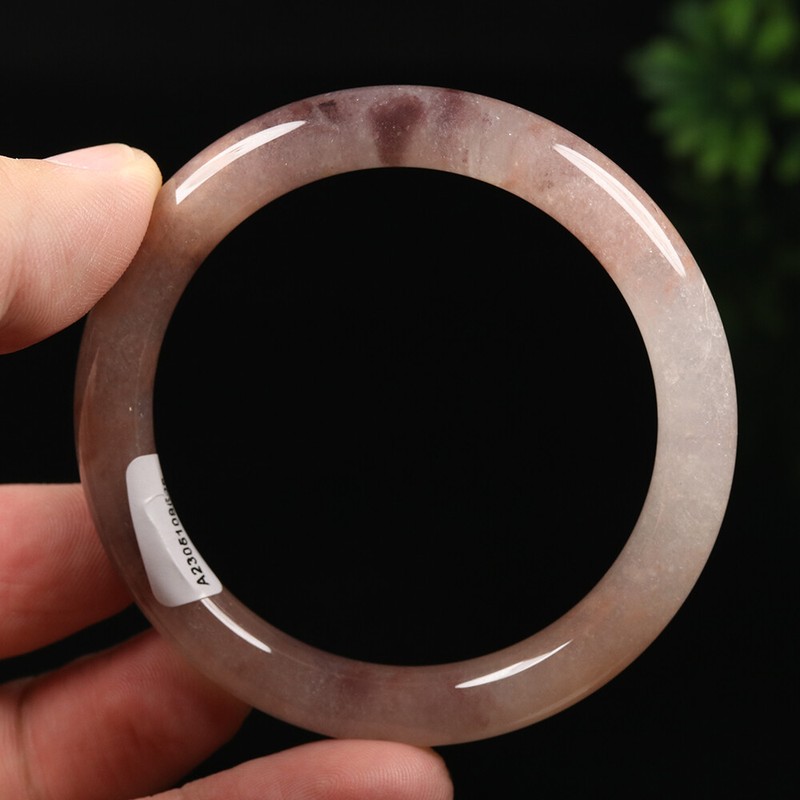 52-64mm Certified Golden jade bracelet 100% Natural Lavender Purple Jade Bangle gallery