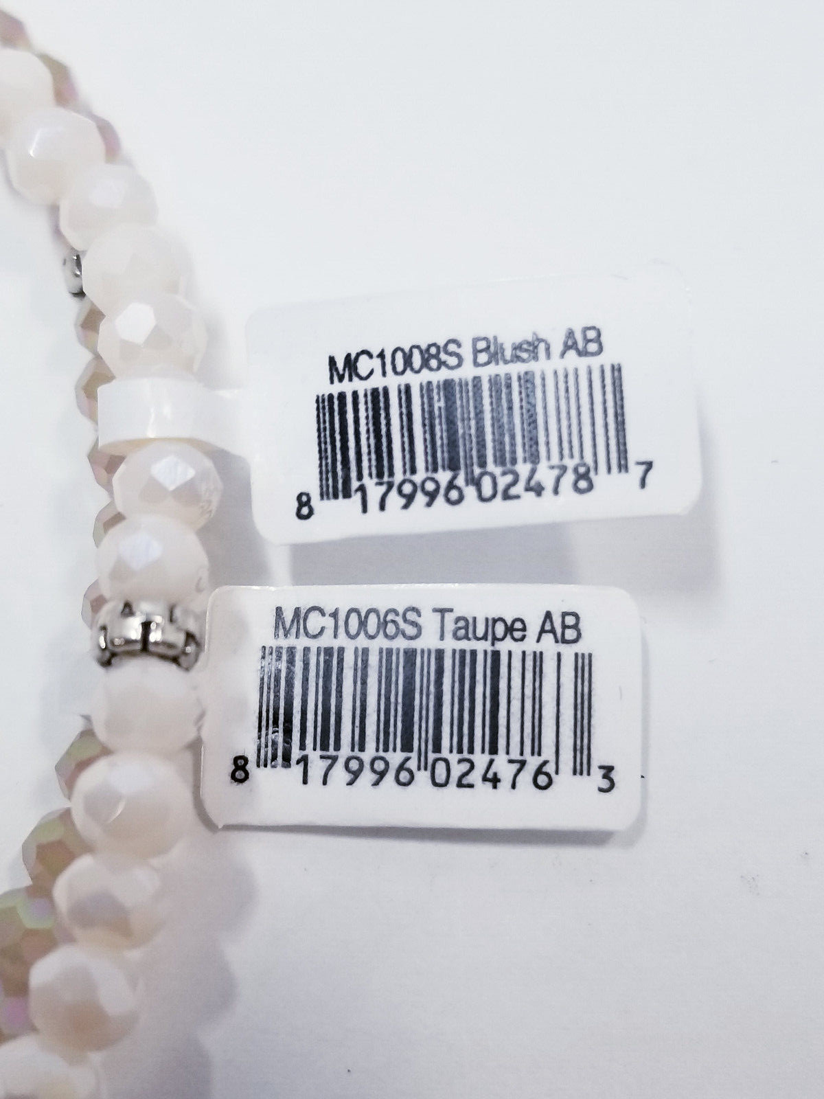 The Clothing Cove My Fun Colors Taupe & Blush Beaded Stretch Bracelets Set of 12 gallery